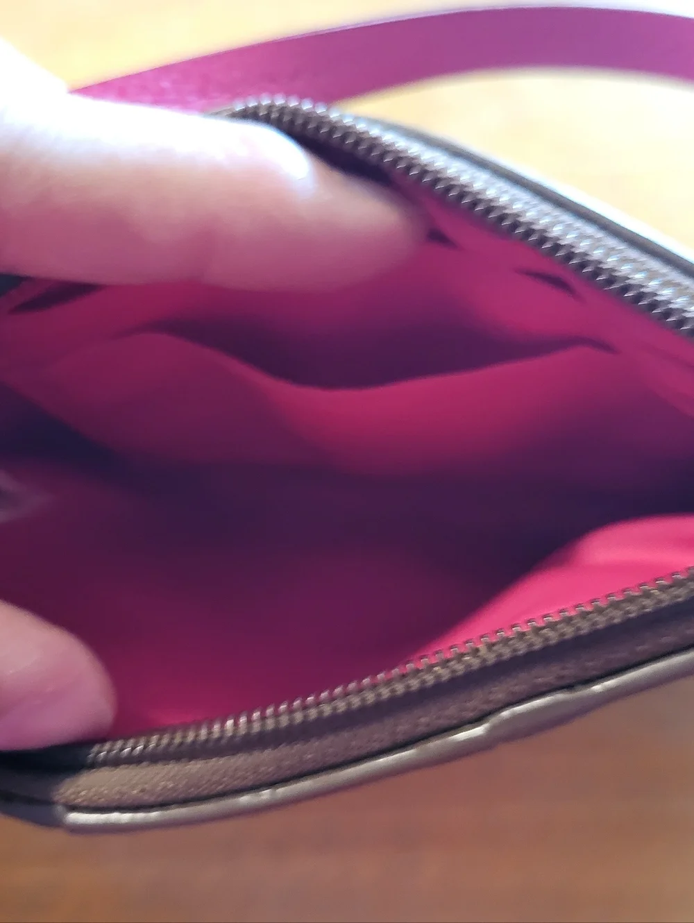 COACH Pink Accent Signature Canvas Wristlet